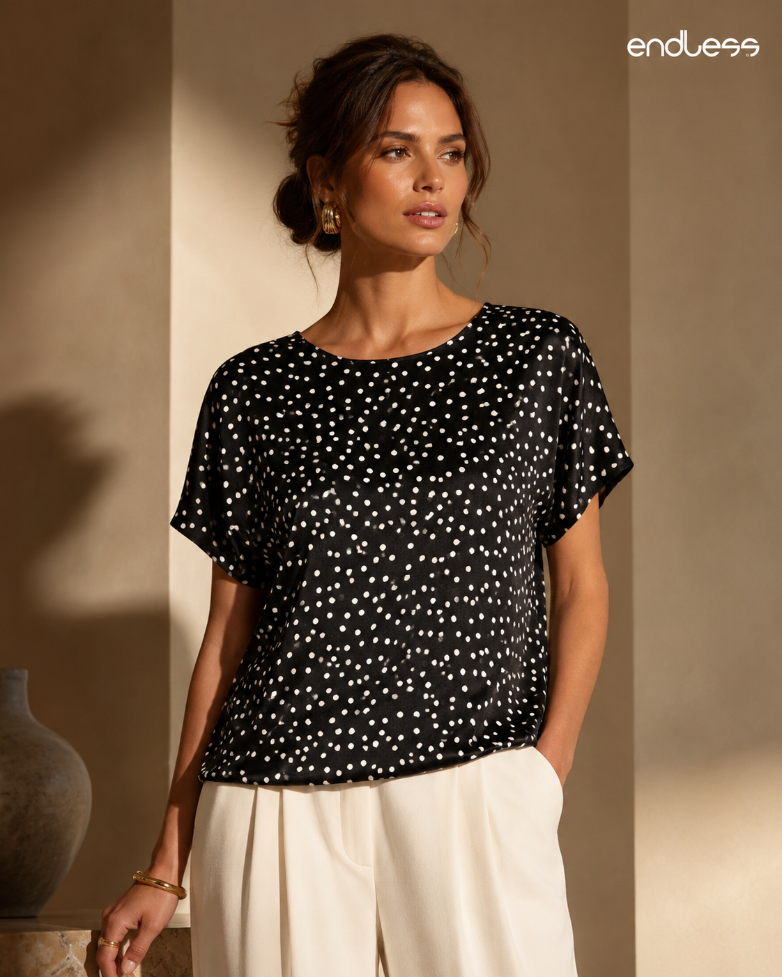 Blusa Feminina Viscose Acetinada Estampada E6111