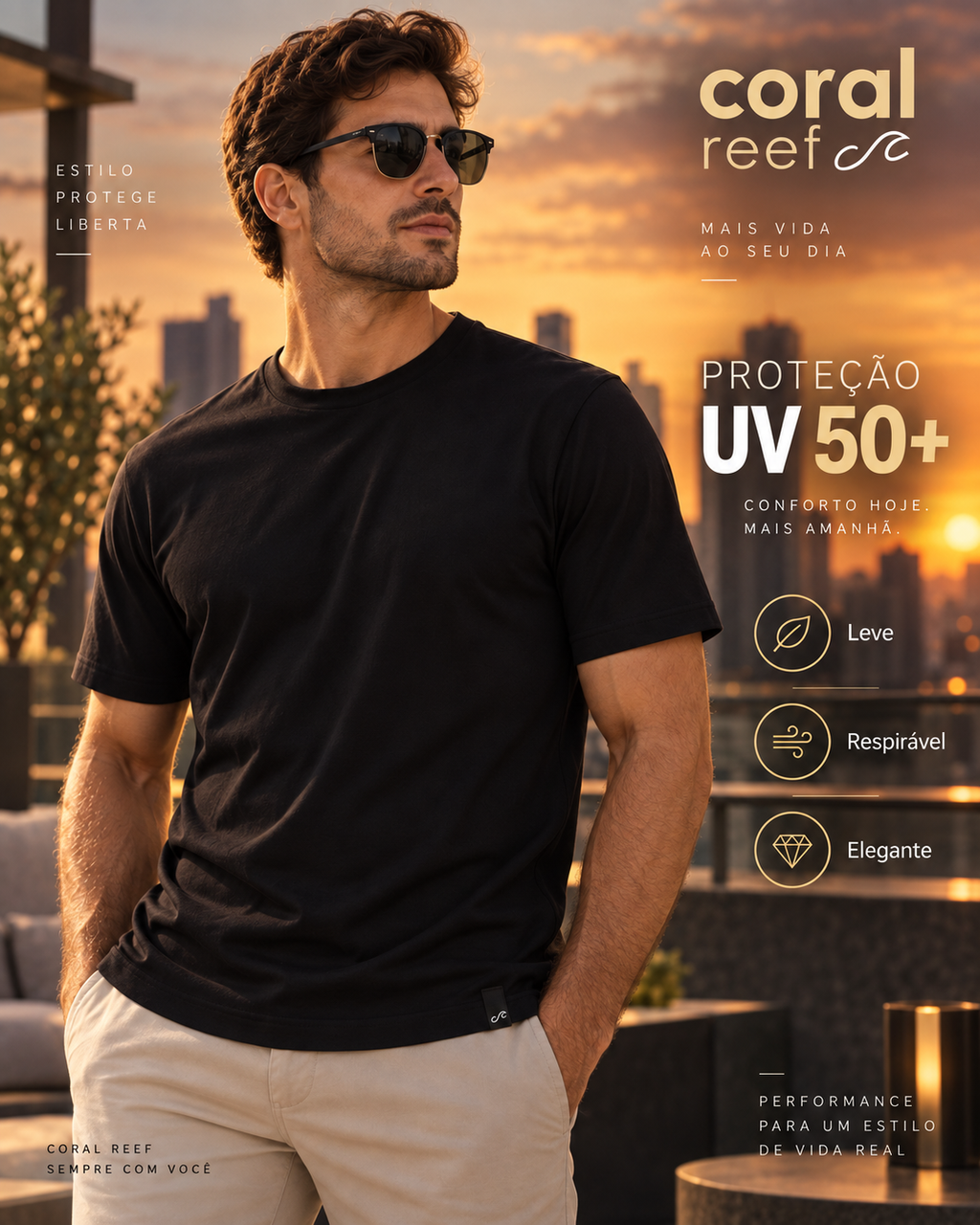 Blusa masculina Coral Reef