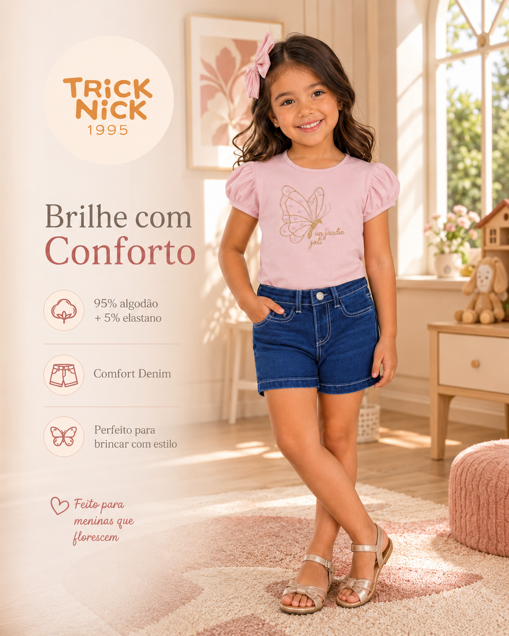 Conjunto Infantil Blusa Com Shorts Trick Nick
 Código: 1171541