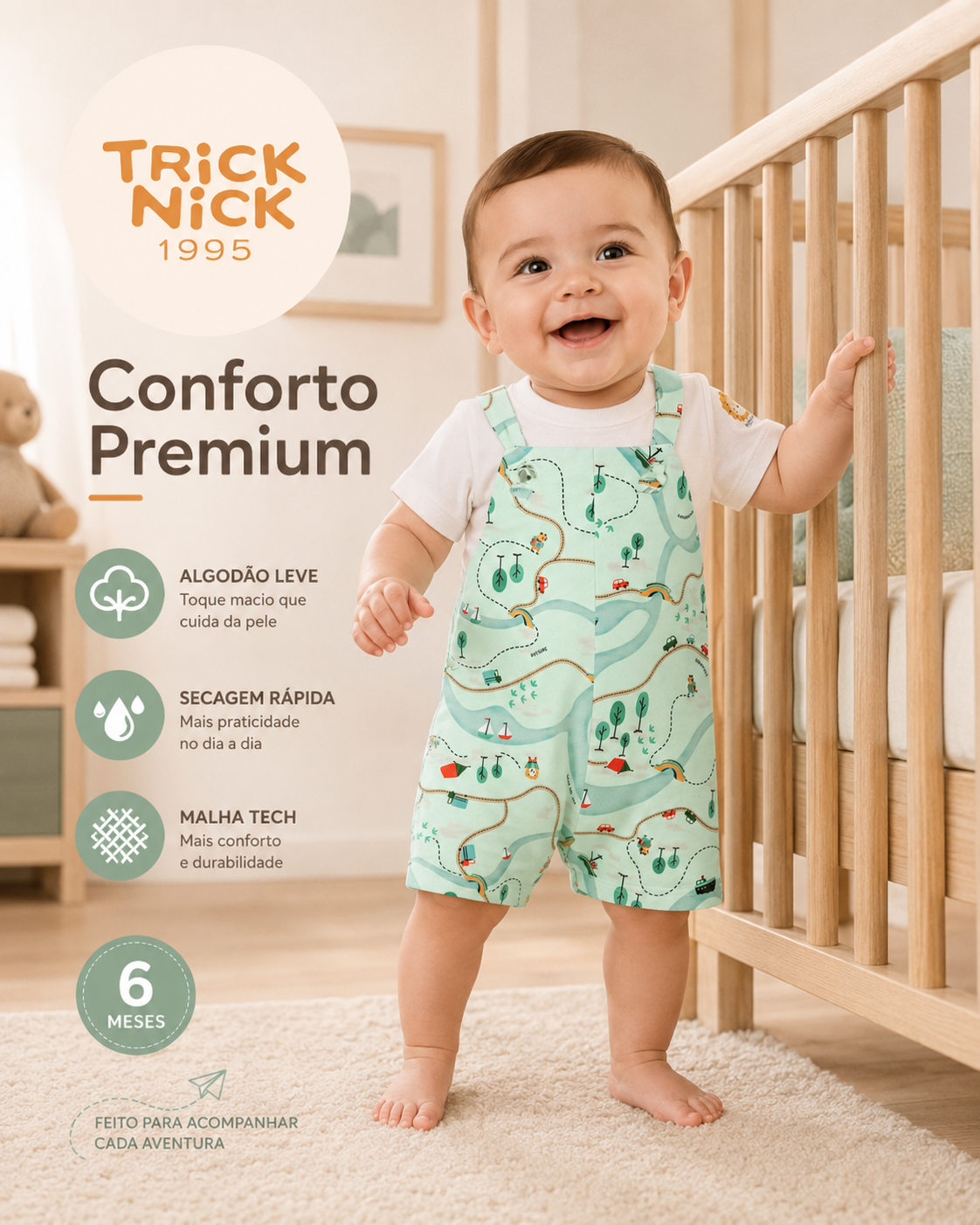 Conjunto Infantil Camiseta E Jardineira 3028760