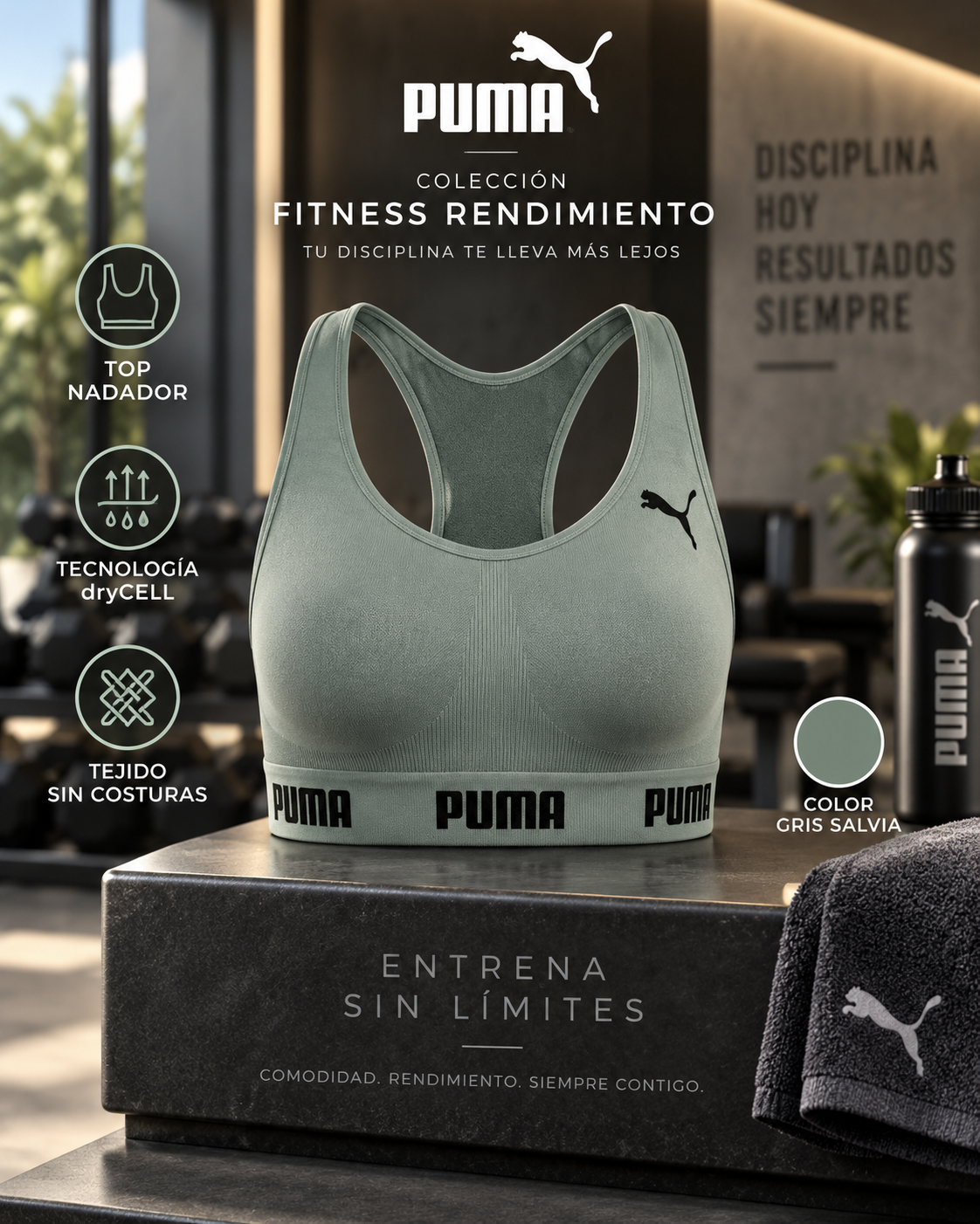 Top puma sem costura