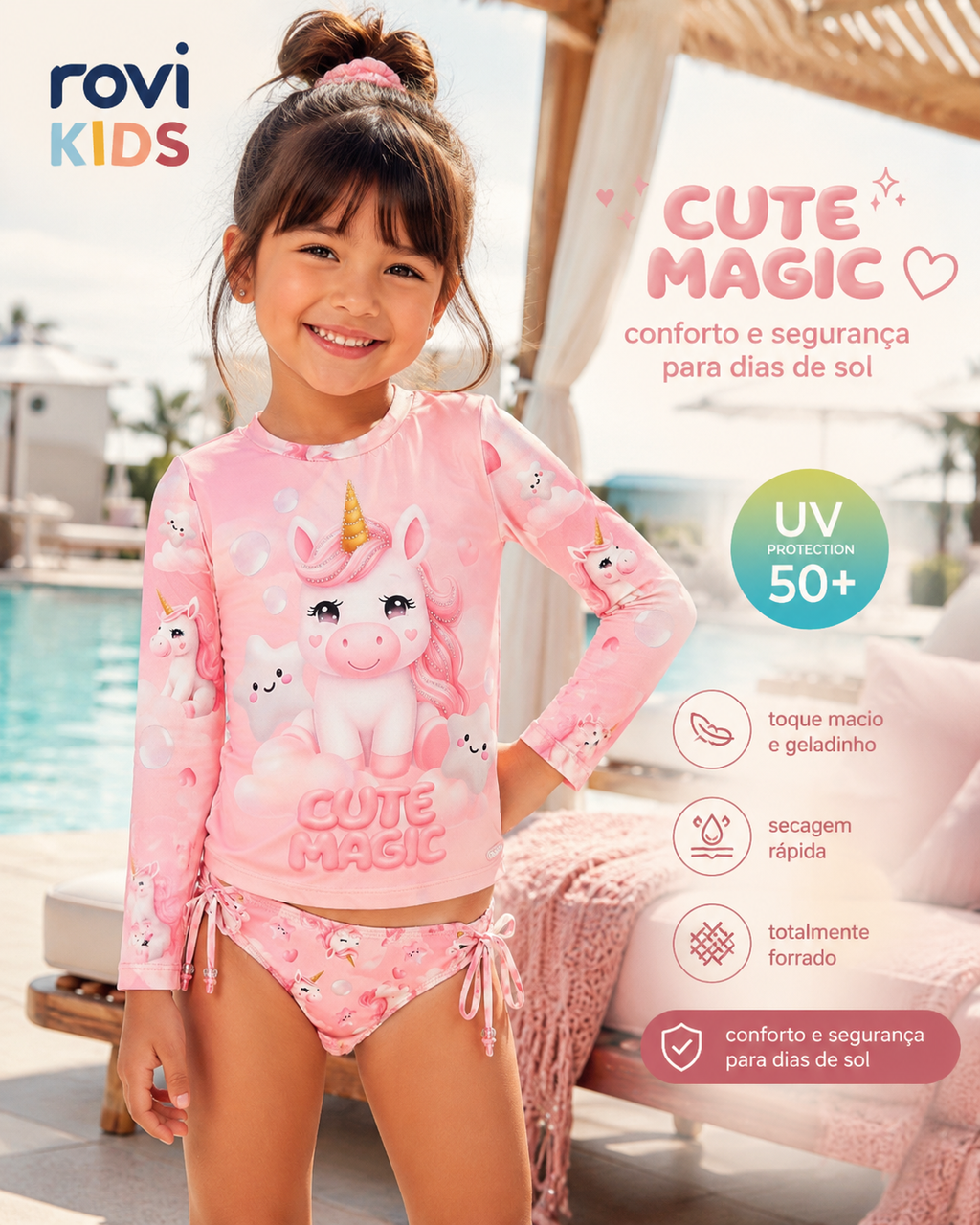 Conjunto Bíquini Infantil Proteção UV Rovi Kids 3146382