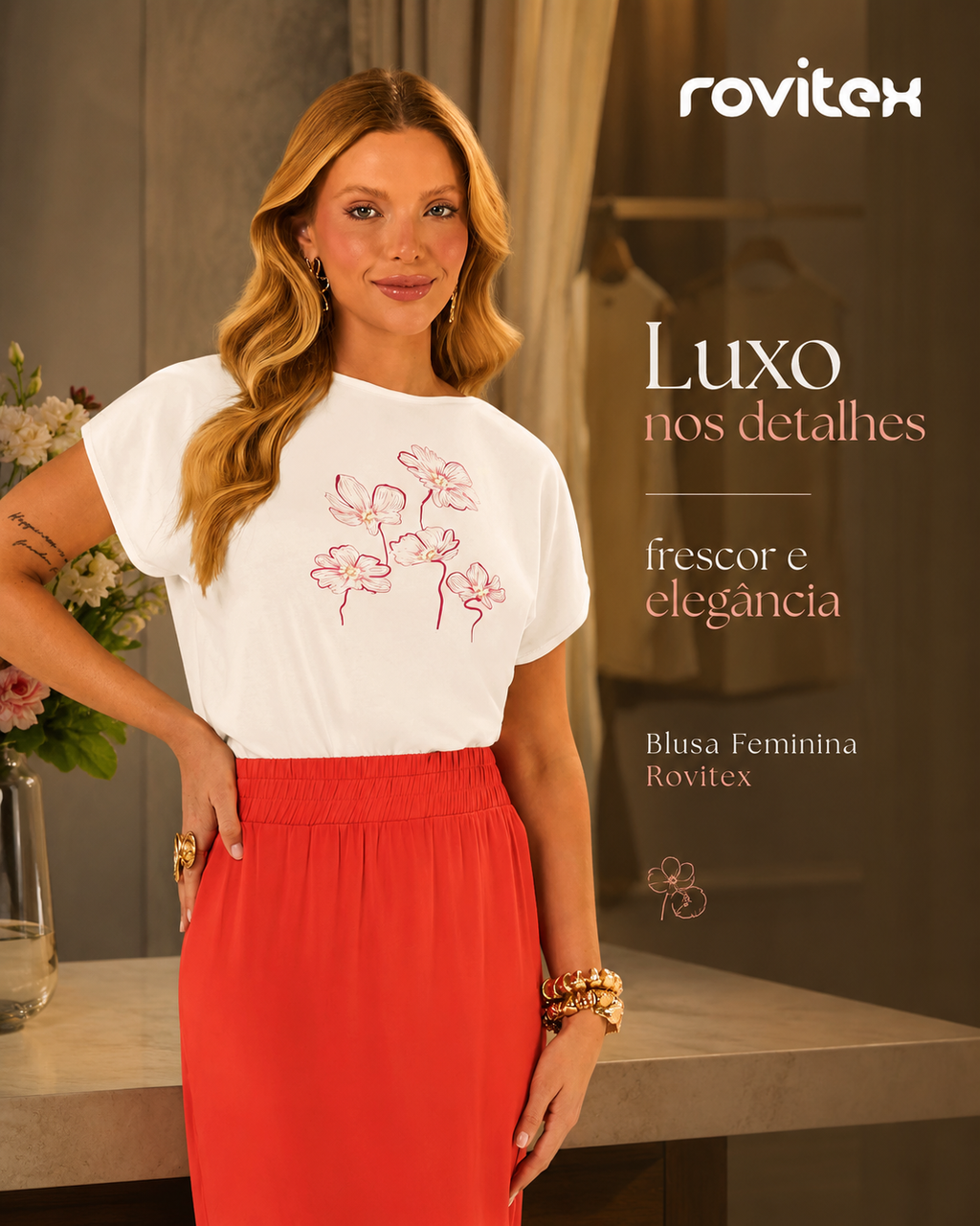 Blusa Feminina Viscotorcion E Viscose Rovitex 6177445