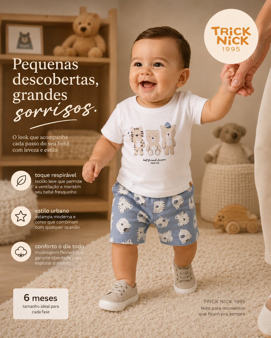 Conjunto Infantil Camiseta Com Bermuda Trick Nick 1027371
