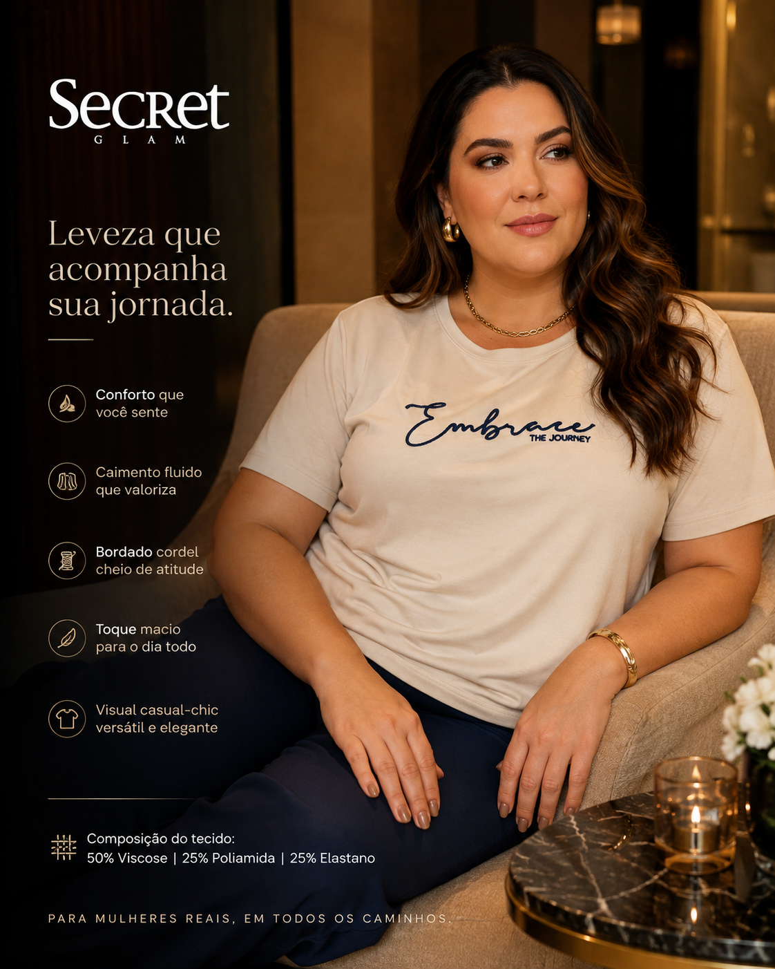 Blusa Feminina Com Bordado Secret Glam S02155