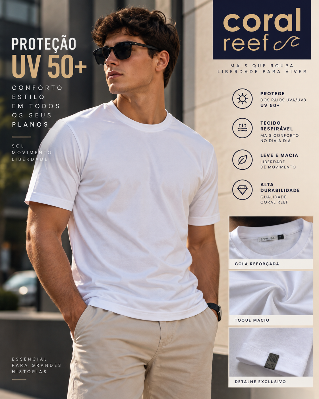 Blusa masculina Coral Reef