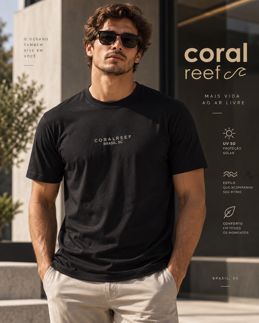 Blusa masculina Coral Reef