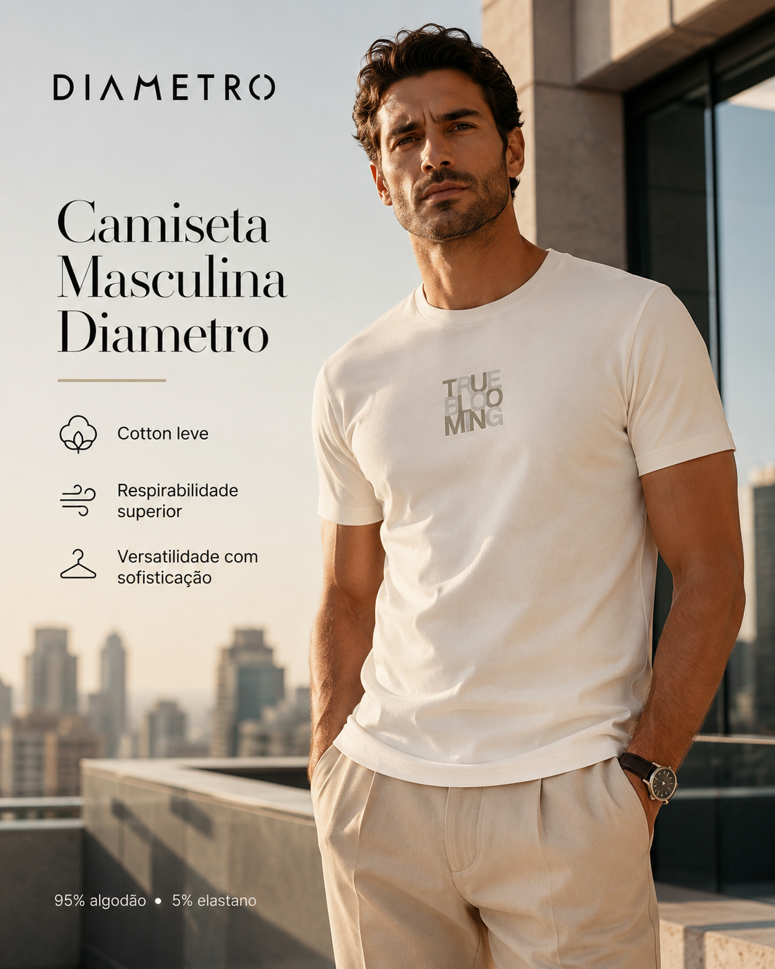 Camiseta Masculina Meia Malha Com Estampa Diametro D010905