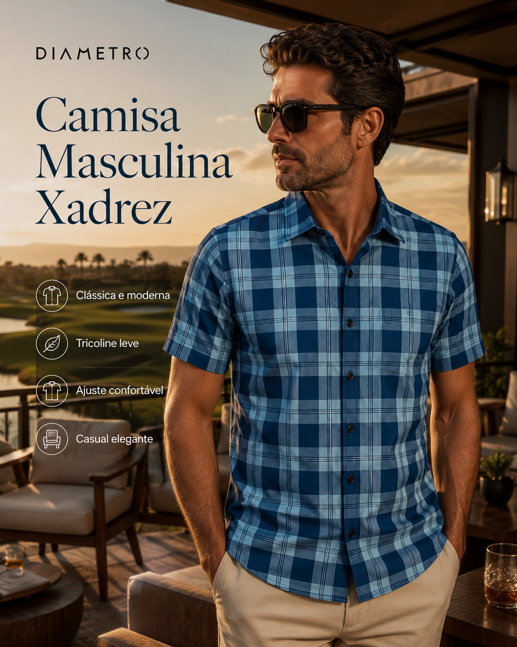Camisa Masculina Xadrez Diametro
D00647