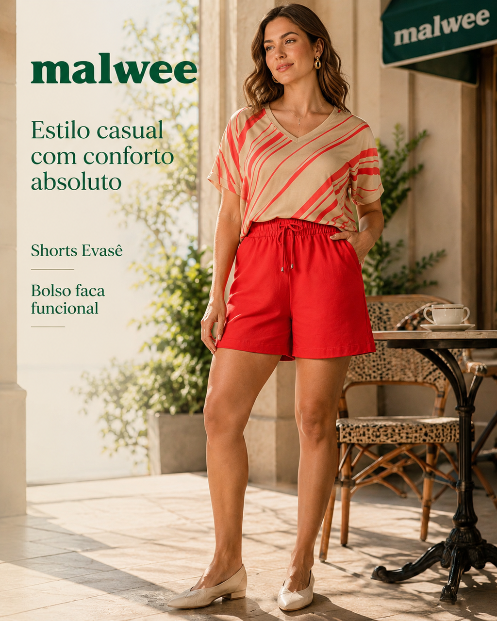 Shorts Feminino Evasê Bolso Faca Em Malha Do Abraço
Ref.: 100013890501974