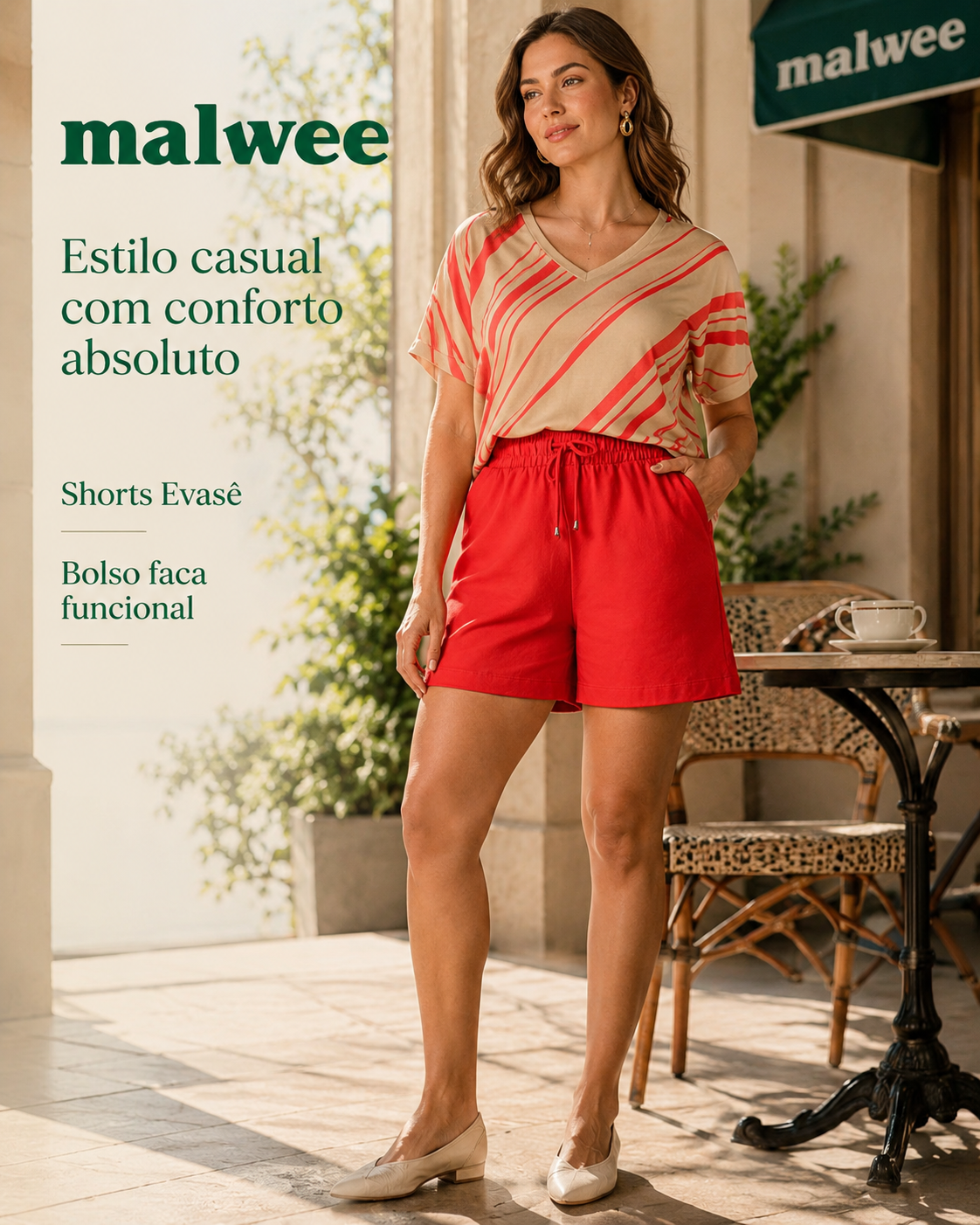 Shorts Feminino Evasê Bolso Faca Em Malha Do Abraço
Ref.: 100013890501974