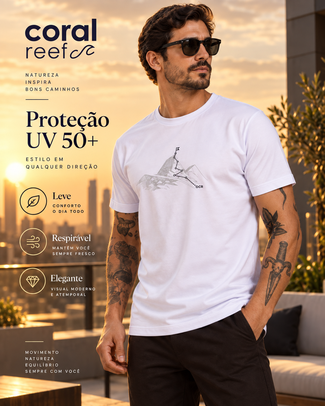 Blusa masculina Coral Reef