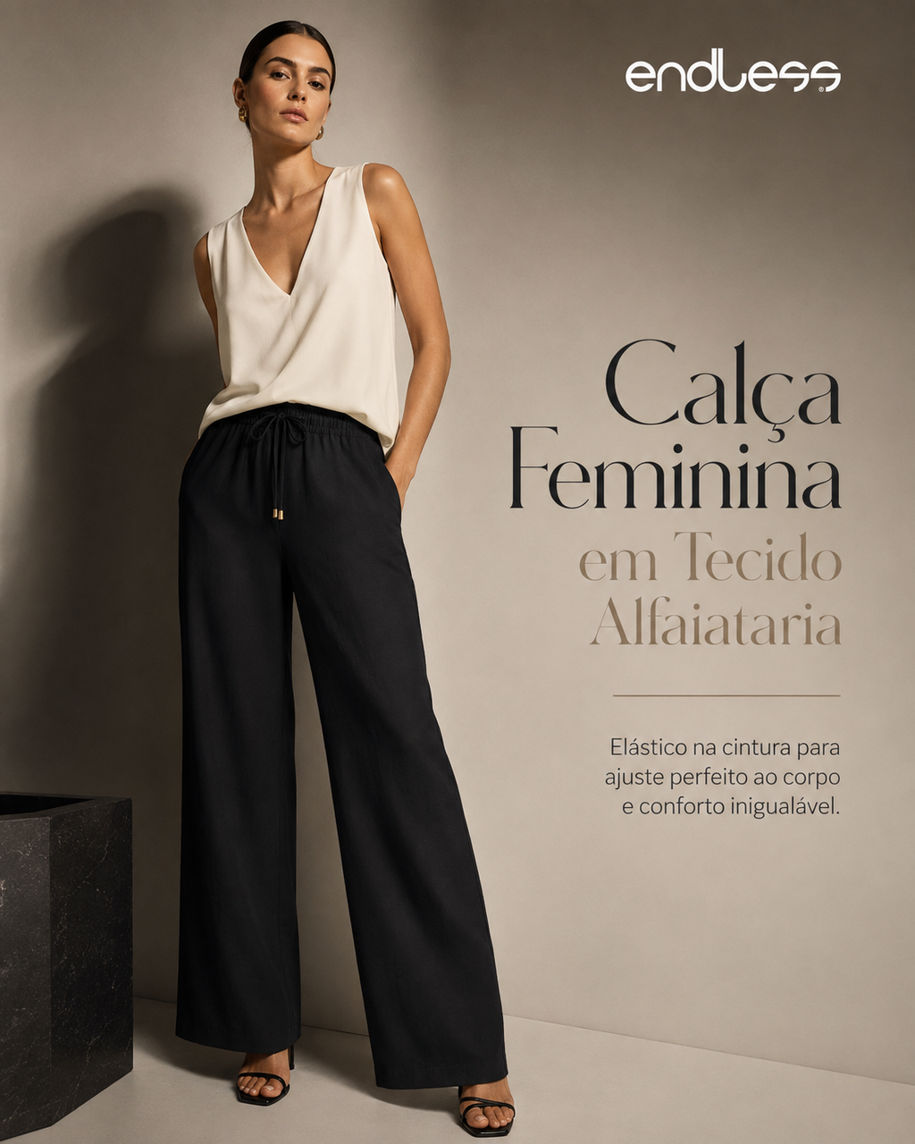 Calça Feminina Em Tecido Alfaiataria Endless E16005