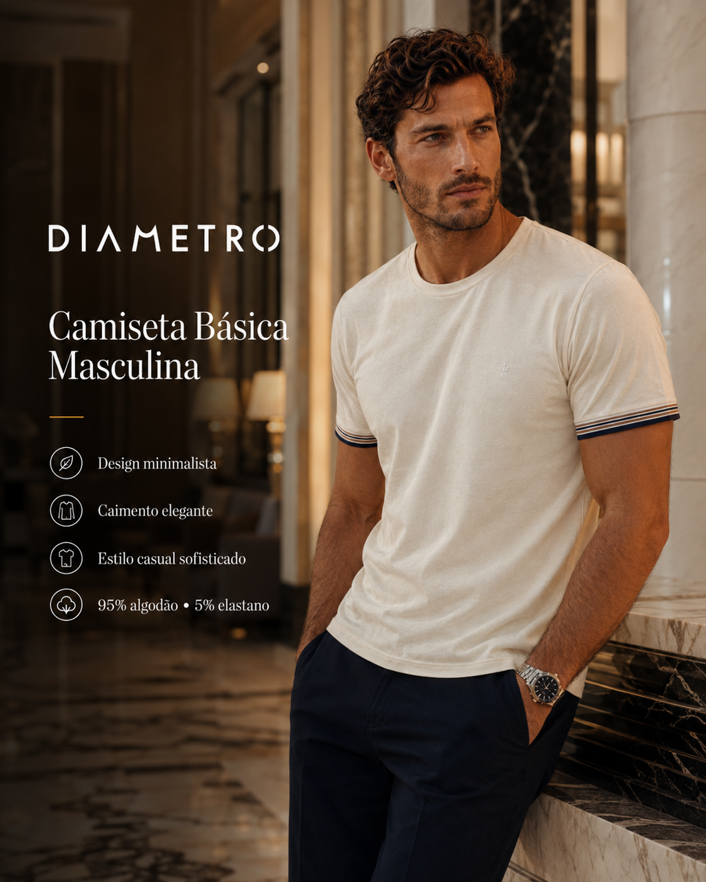 CAMISETA COTTON LEVE MASCULINO DIAMETRO
DB00385