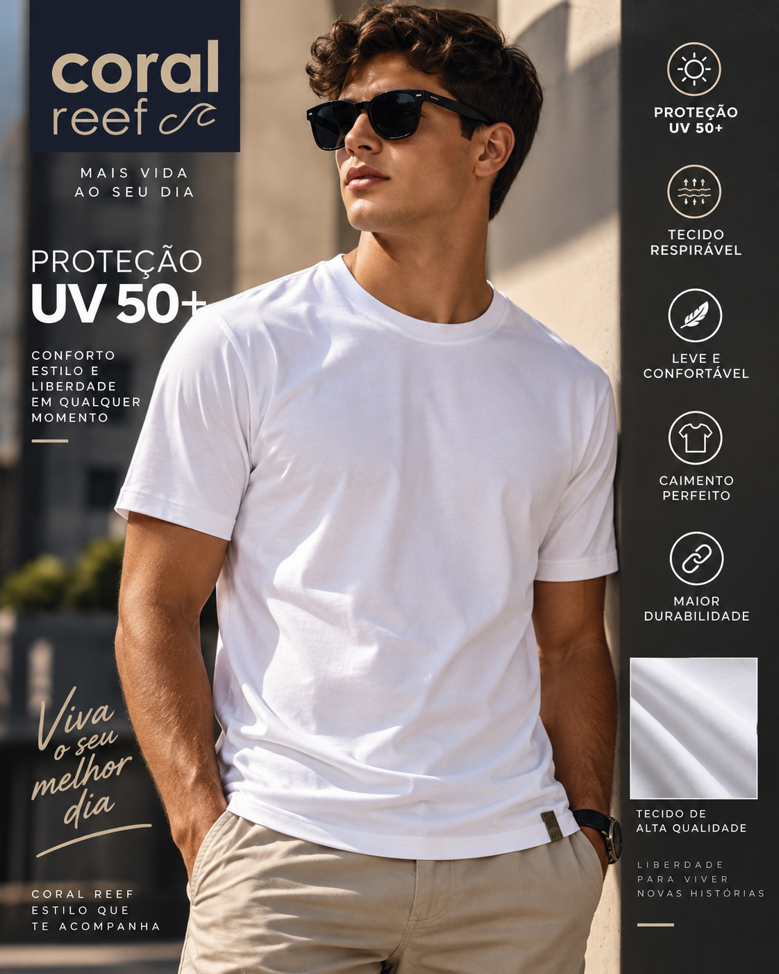 Blusa masculina Coral Reef