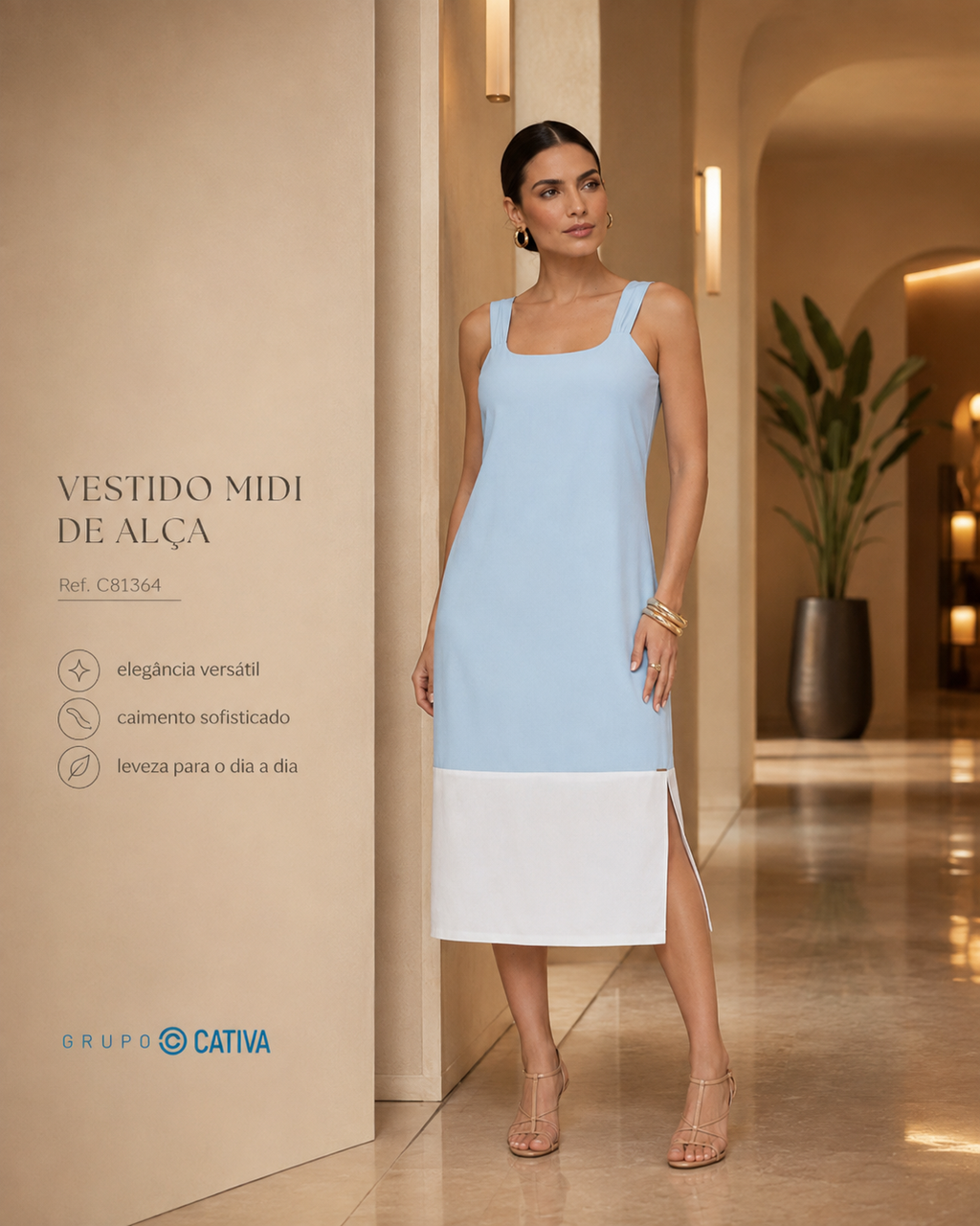VESTIDO MIDI DE ALÇA
Ref.: C81364