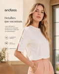 Blusa Feminina Em Riaban Com Detalhe Manga Endless E16120