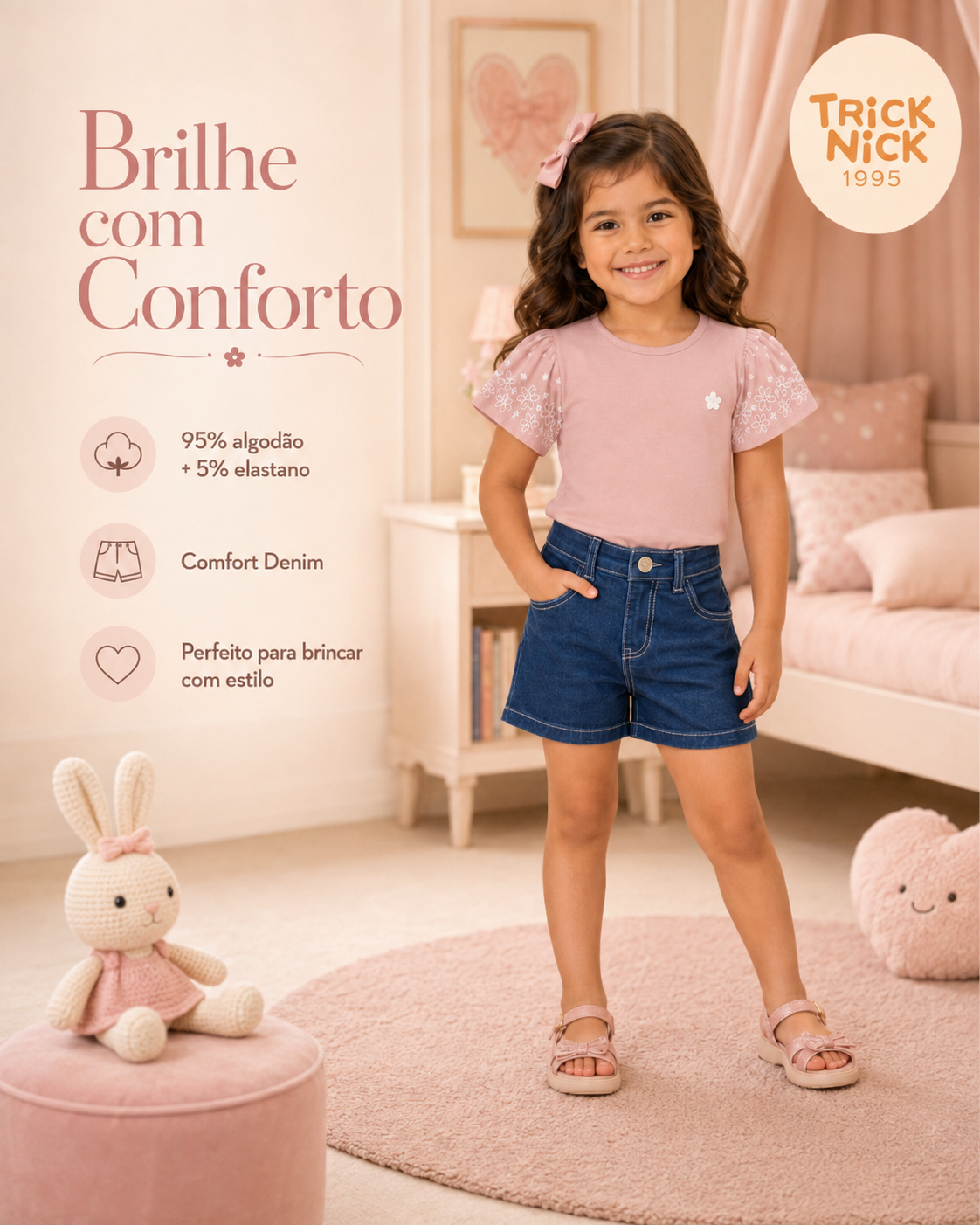 Conjunto Infantil Blusa Com Shorts Trick Nick 1171531