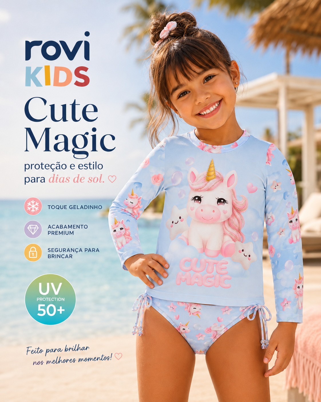 Conjunto Bíquini Infantil Proteção UV Rovi Kids 3146382