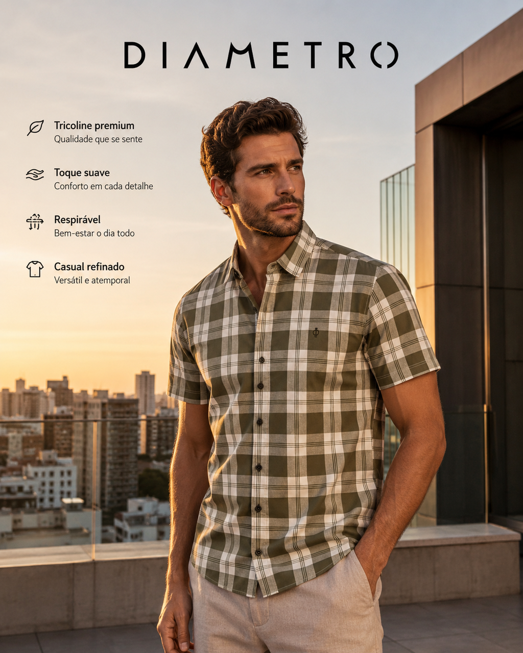 Camisa Masculina Xadrez Diametro
D00647