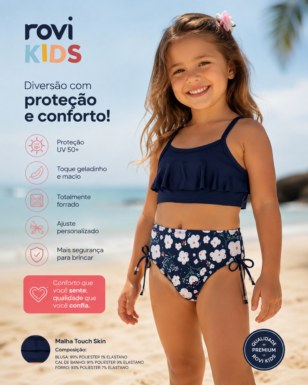 Conjunto Blusa Com Calcinha Infantil UV Rovi Kids 3146392