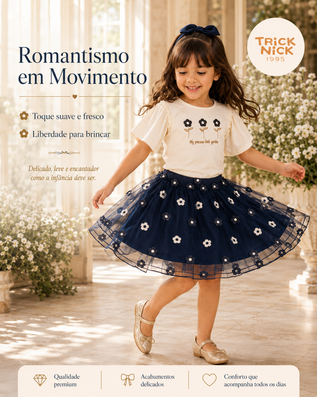 Conjunto Infantil Blusa Com Saia Trick Nick 1171422