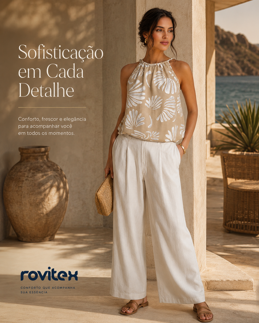 Blusa Feminina Com Alça Meia Malha Rovitex Marrom