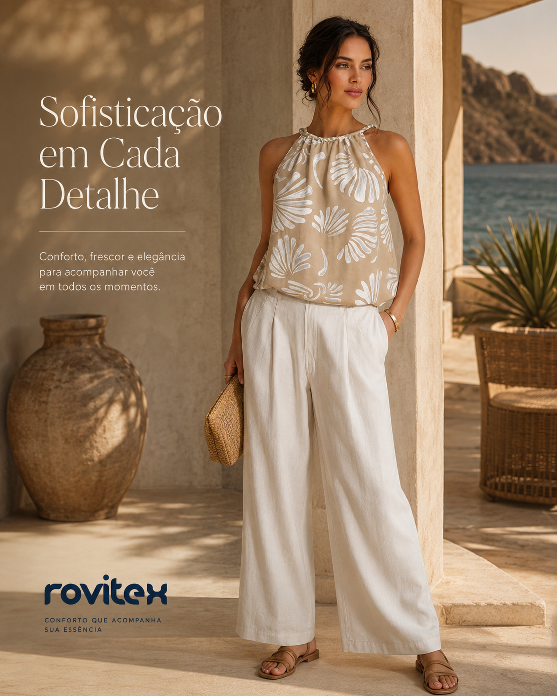 Blusa Feminina Com Alça Meia Malha Rovitex Marrom
