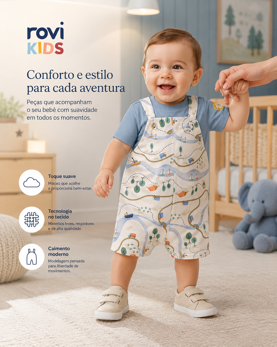 Conjunto Infantil Camiseta E Jardineira 3028760