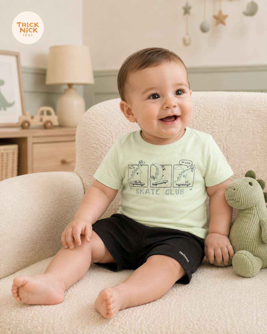 Conjunto Camiseta Com Bermuda Infantil Rovi Kids 3028990