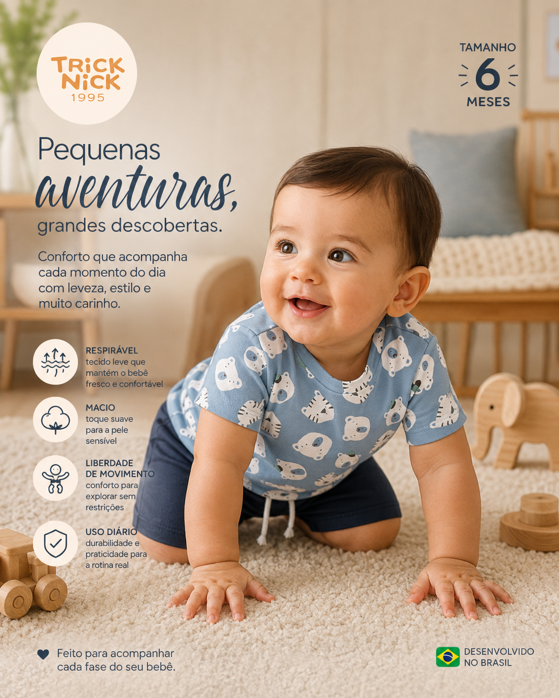 Conjunto Infantil Camiseta Com Bermuda Trick Nick 1027360