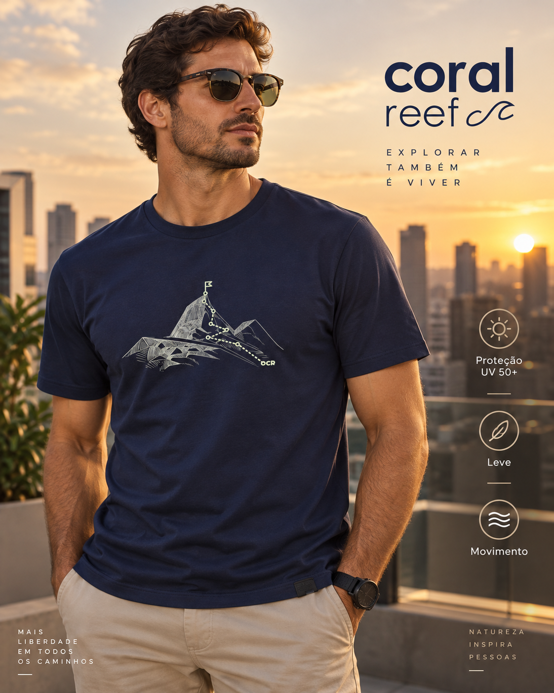 Blusa masculina Coral Reef