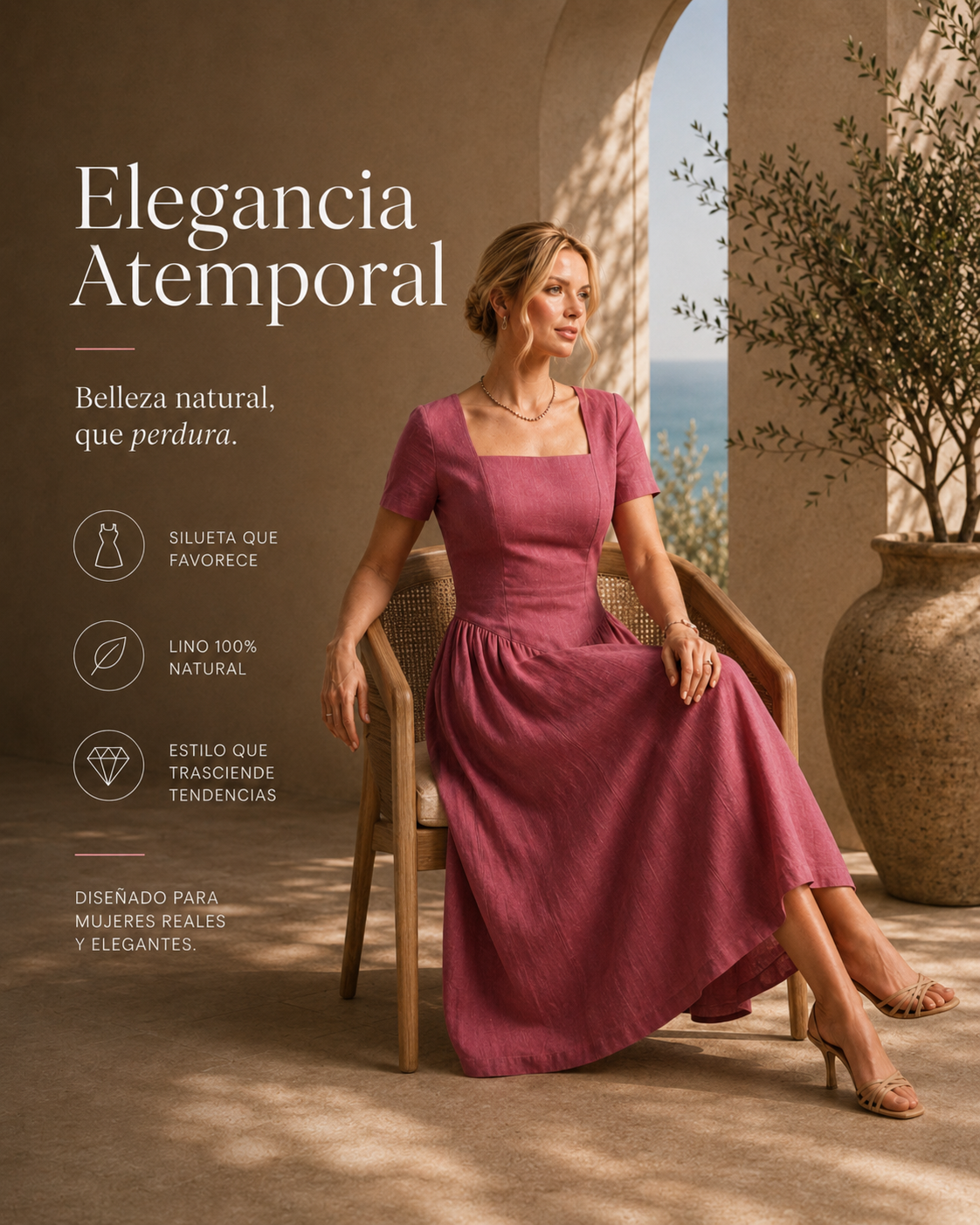 Vestido Midi em Tecido em Linho - Ref: G80417