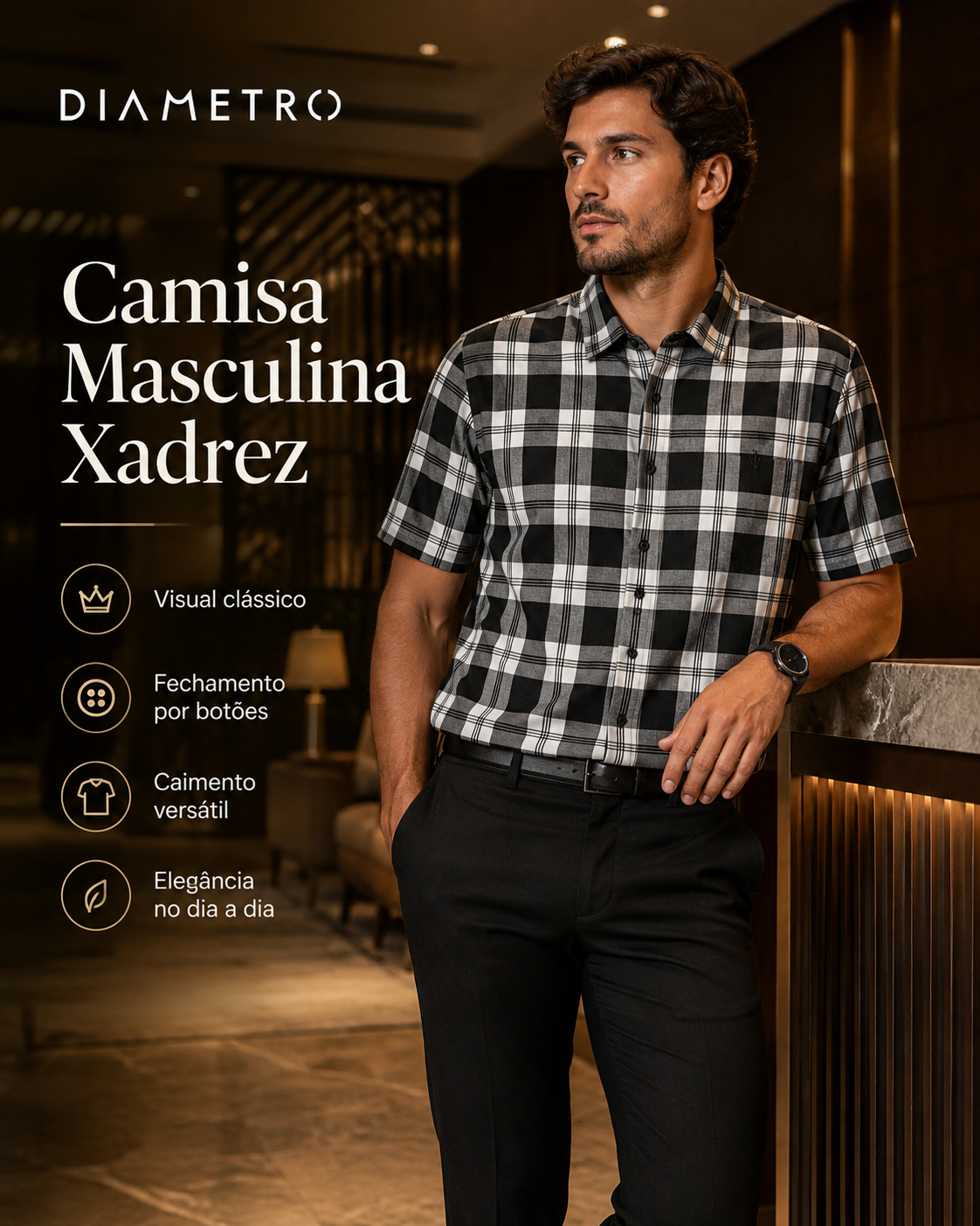 Camisa Masculina Xadrez Diametro
D00647