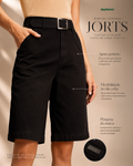 Bermuda Feminina Jorts Cintura Alta Com Cinto Em Sarja Stretch 1000140439