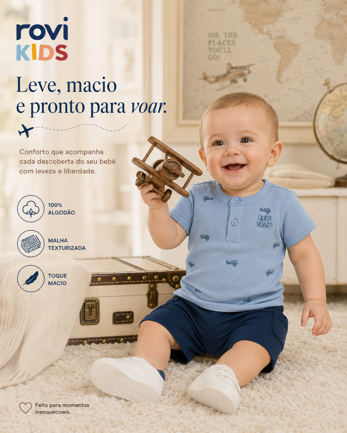 Conjunto Camiseta Com Bermuda Infantil Rovi Kids
 Código: 3029110
