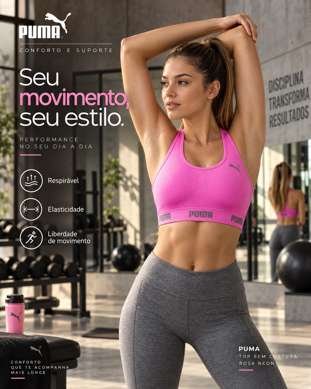 Top puma sem costura