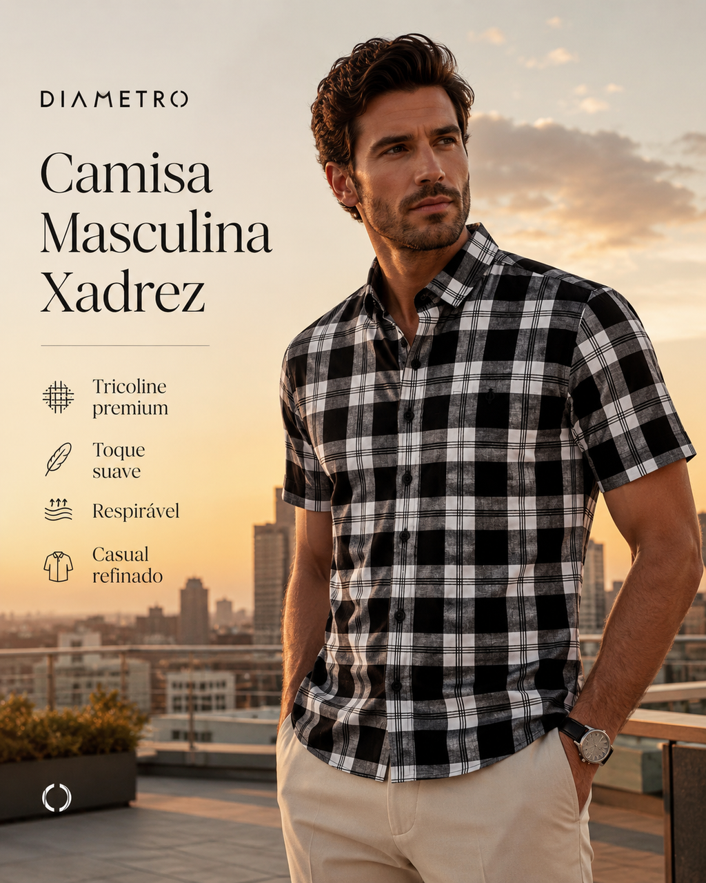 Camisa Masculina Xadrez Diametro
D00647