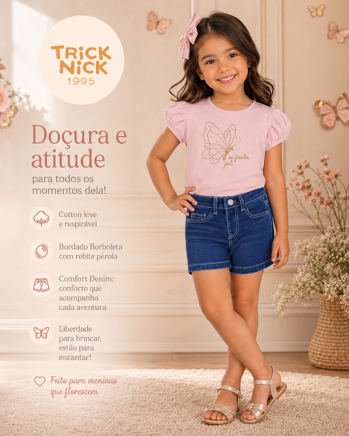 Conjunto Infantil Blusa Com Shorts Trick Nick
 Código: 1171541