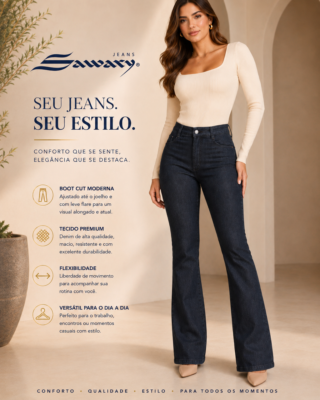 Jeans Sawary boot cut 282757 (No Lycra)