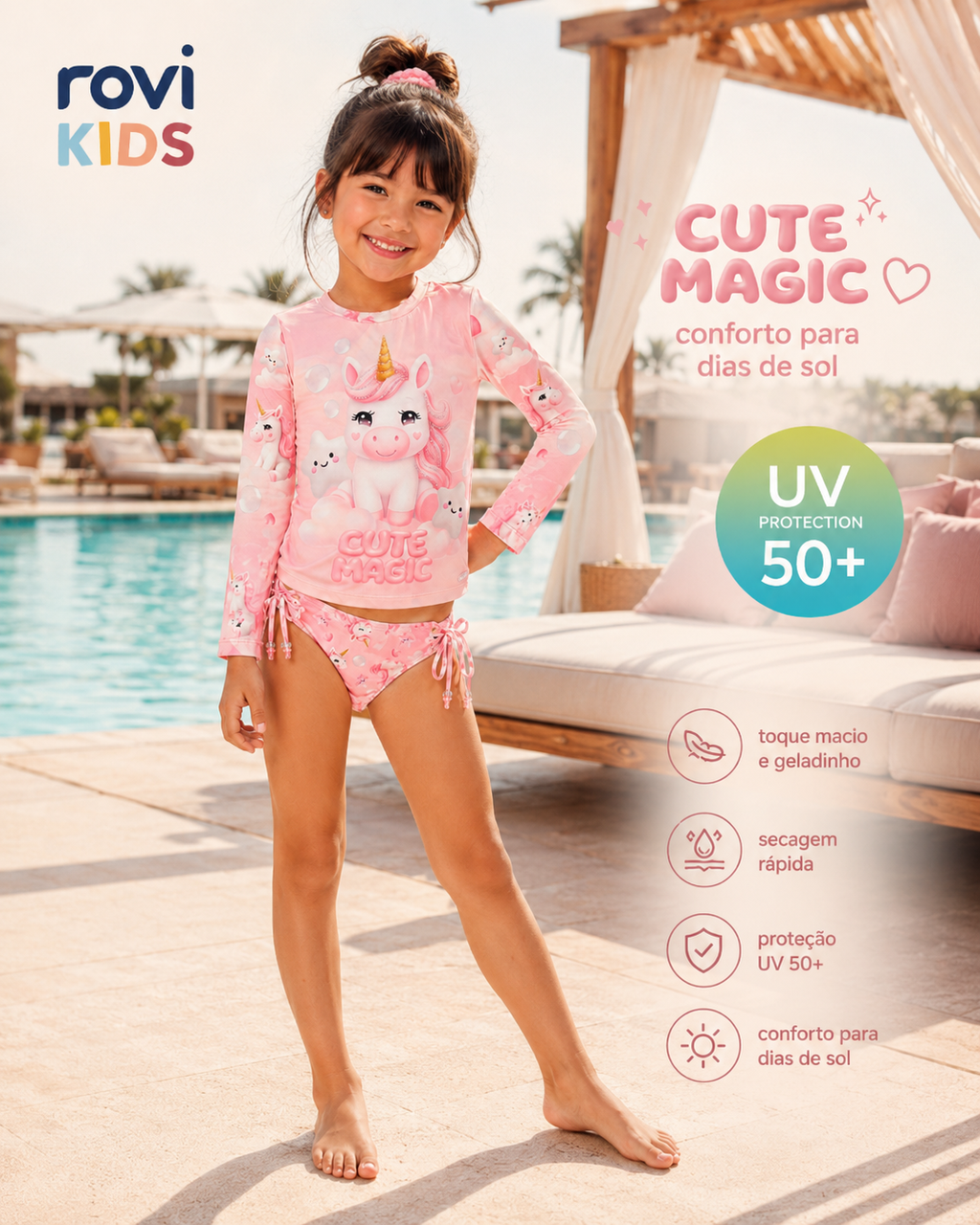 Conjunto Bíquini Infantil Proteção UV Rovi Kids 3146382