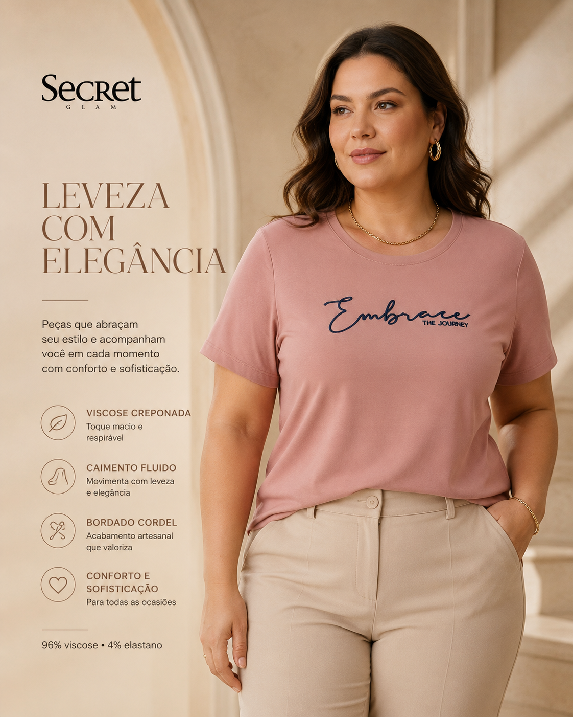 Blusa Feminina Com Bordado Secret Glam S02155