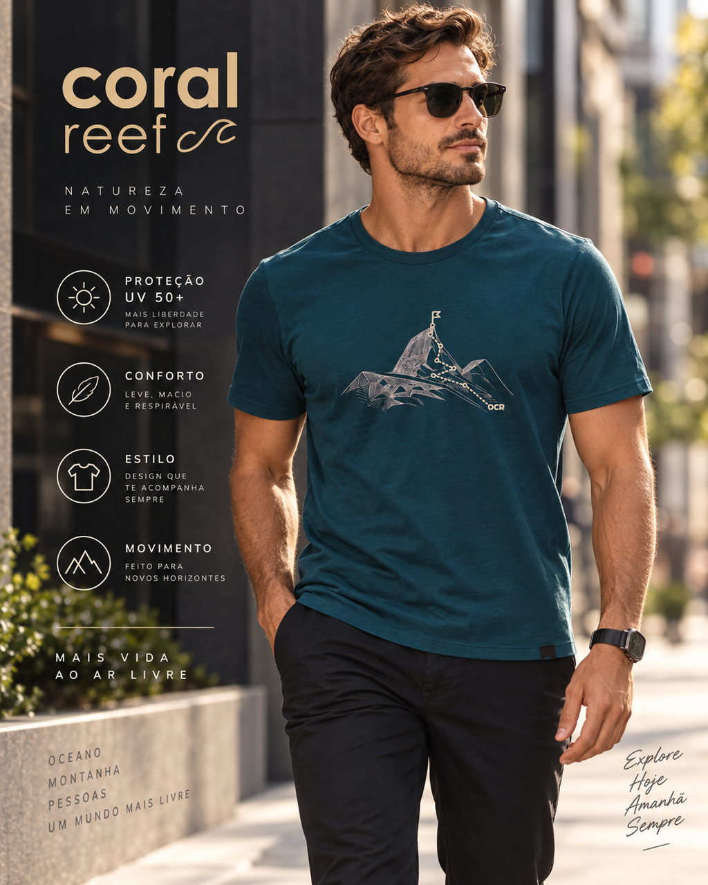 Blusa masculina Coral Reef