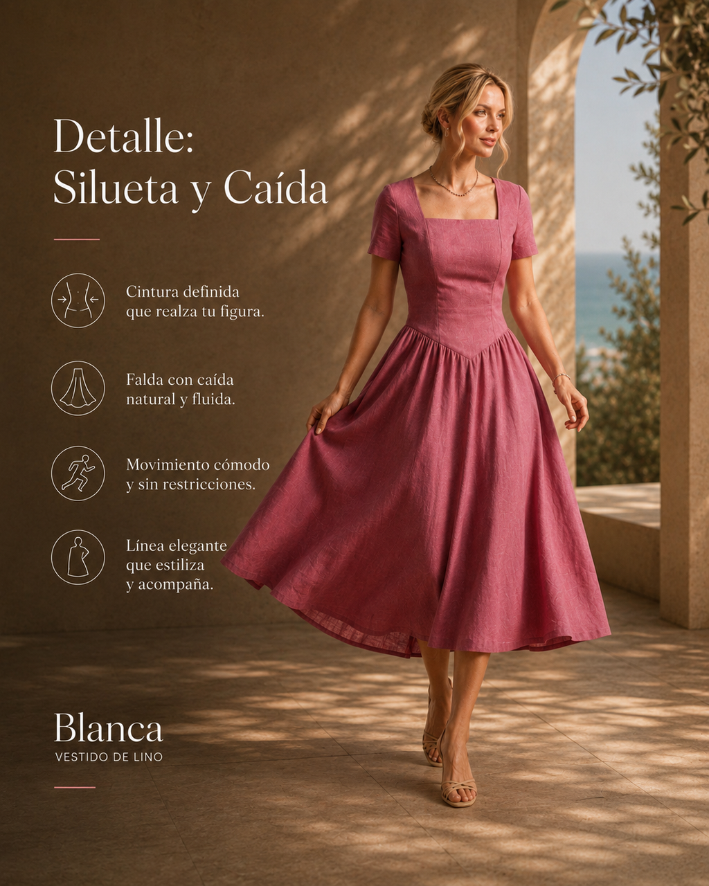 Vestido Midi em Tecido em Linho - Ref: G80417