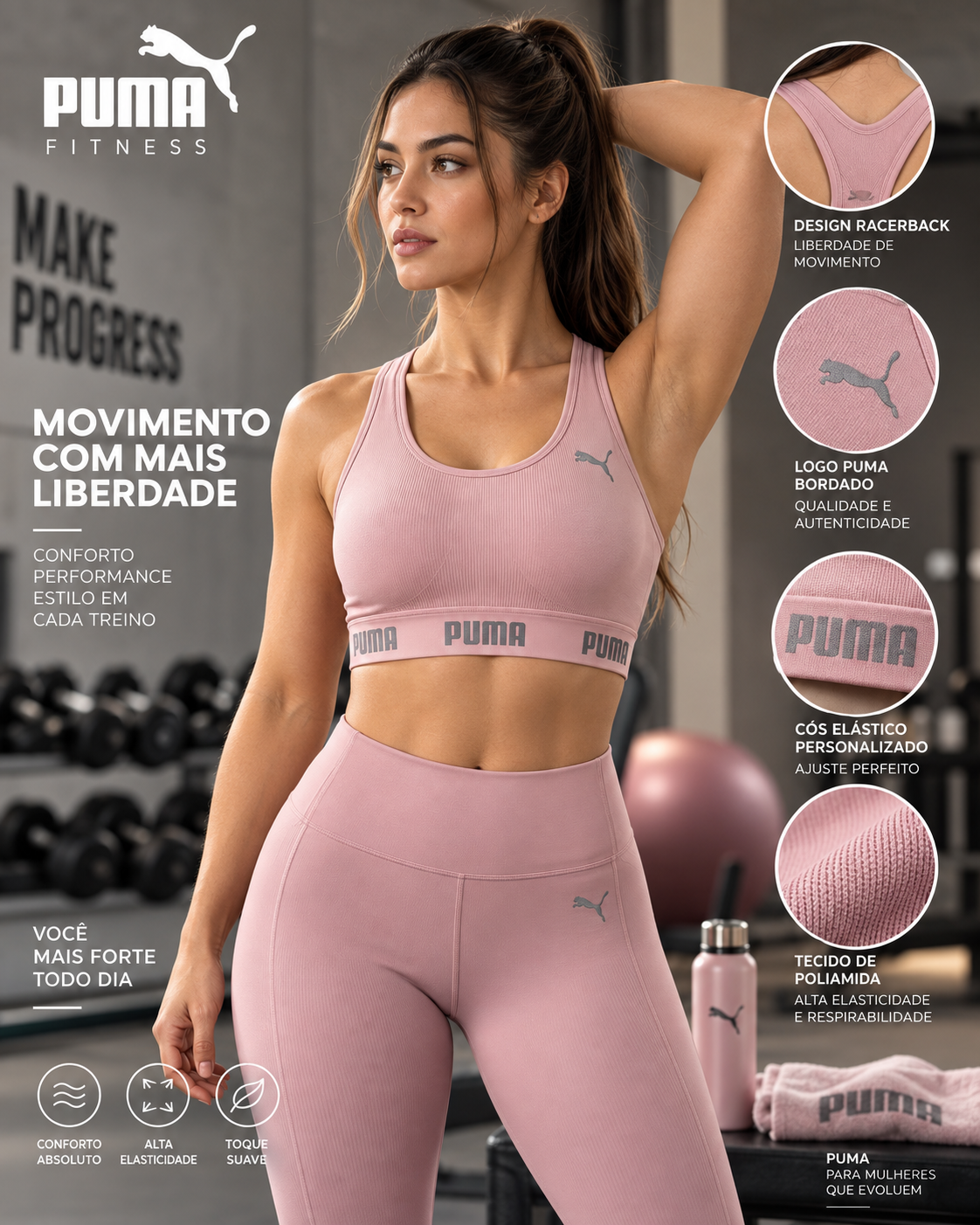 Top puma sem costura