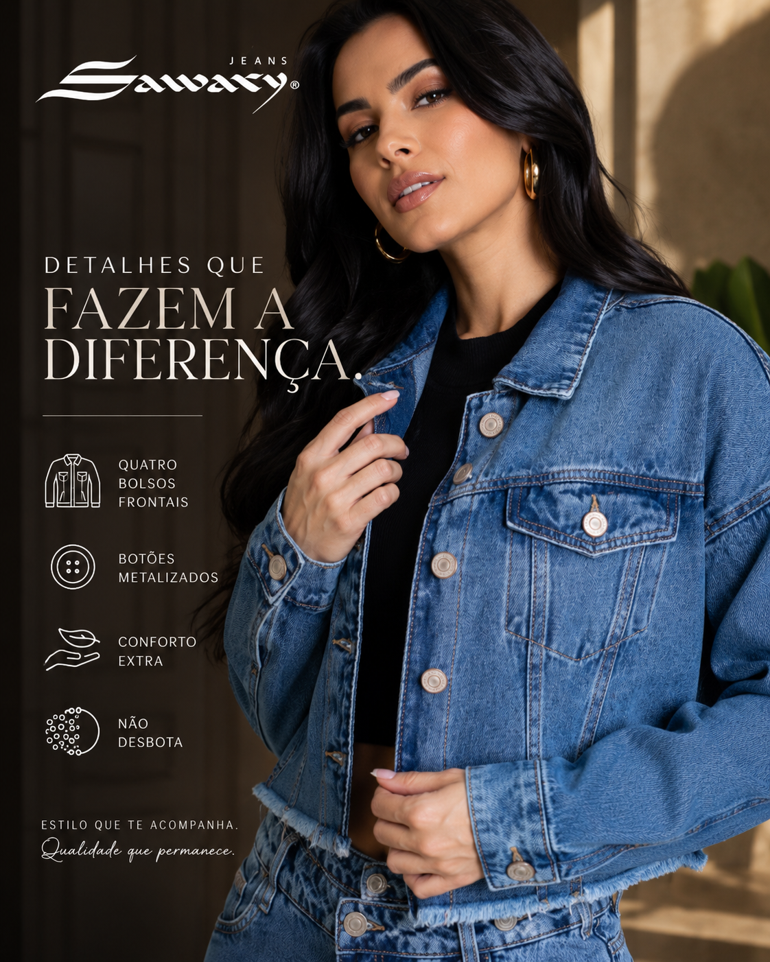 Jaqueta Jeans Sawary - 283251    (No Lycra)