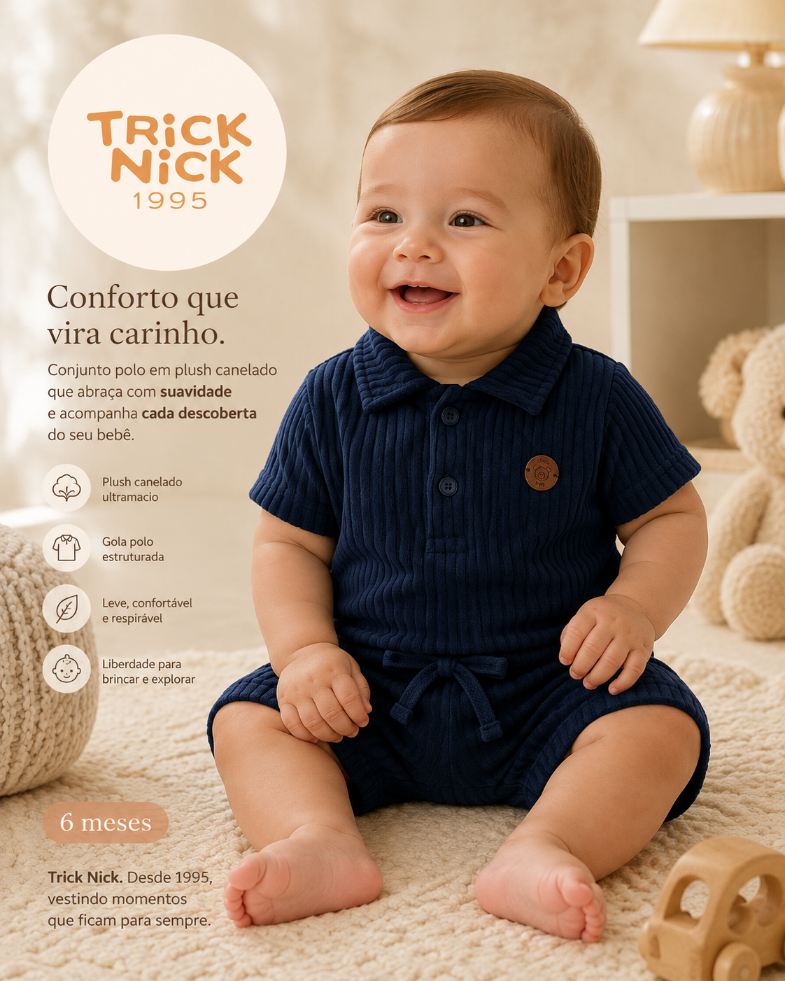 Conjunto Infantil Polo Com Bermuda Trick Nick 1028050