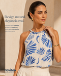 Blusa Feminina Com Alça Meia Malha Rovitex Azul