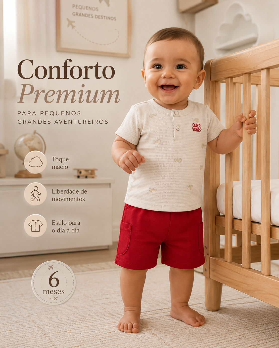 Conjunto Camiseta Com Bermuda Infantil Rovi Kids
 Código: 3029110