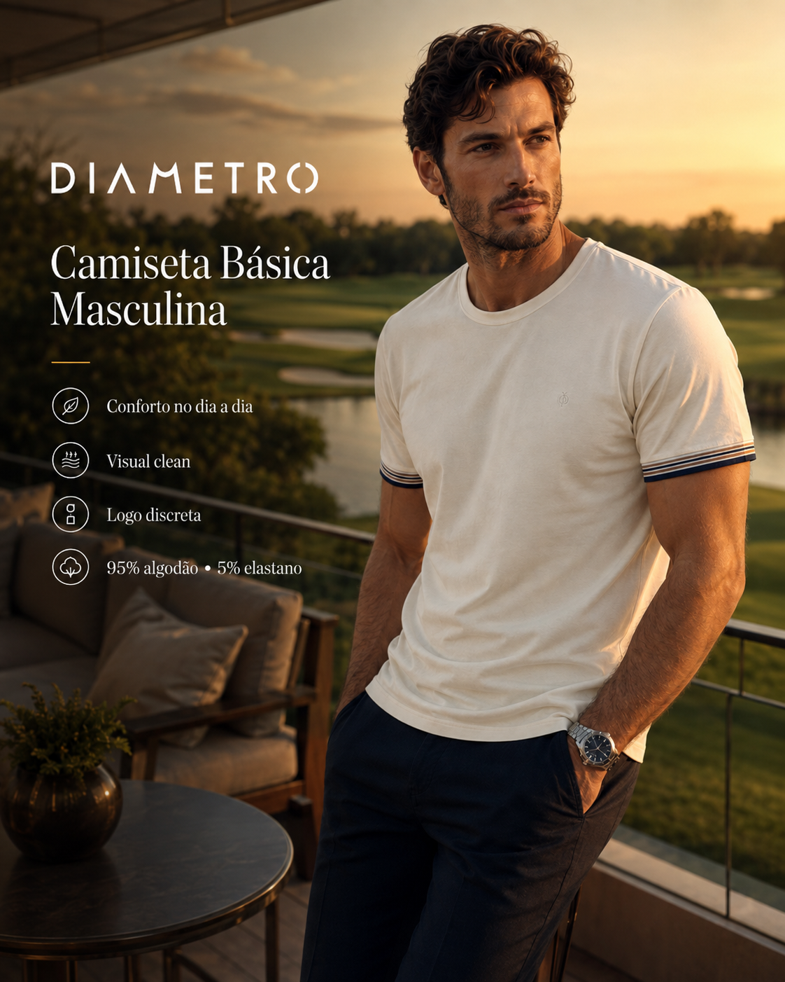 CAMISETA COTTON LEVE MASCULINO DIAMETRO
DB00385